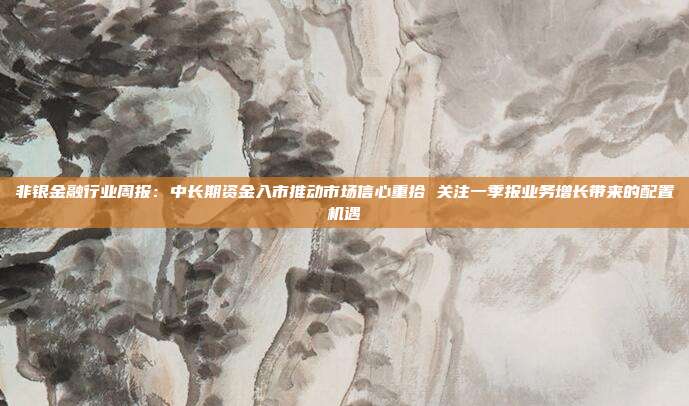 非银金融行业周报:中长期资金入市推动市场信心重拾 关注一季报业务增长带来的配置机遇
