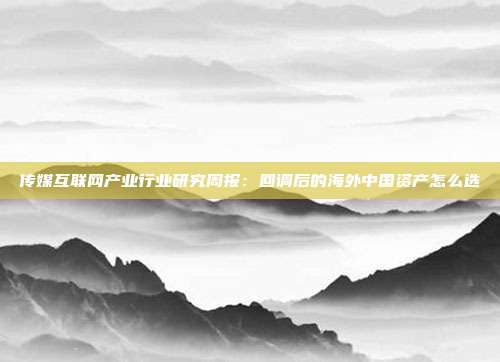 传媒互联网产业行业研究周报:回调后的海外中国资产怎么选