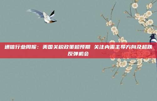 通信行业周报:美国关税政策超预期 关注内需主导方向及超跌反弹机会