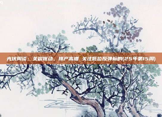 光伏周谈:关税扰动、排产高增 关注低位反弹标的(25年第15周)