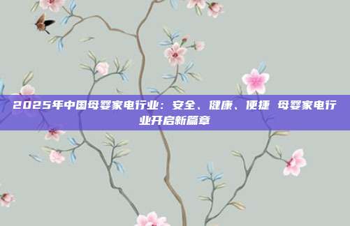 2025年中国母婴家电行业:安全、健康、便捷 母婴家电行业开启新篇章