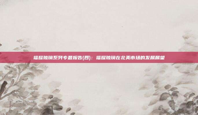 福耀玻璃系列专题报告(四):福耀玻璃在北美市场的发展展望
