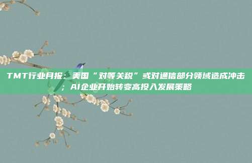 TMT行业月报:美国“对等关税”或对通信部分领域造成冲击;AI企业开始转变高投入发展策略