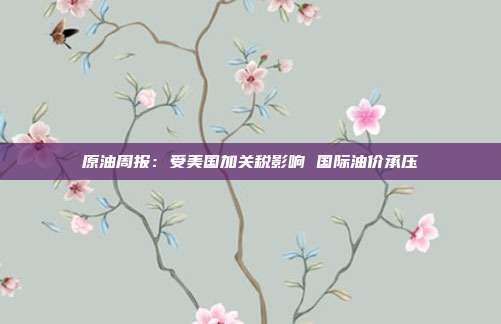 原油周报:受美国加关税影响 国际油价承压