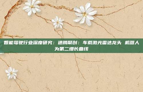 智能驾驶行业深度研究:速腾聚创:车载激光雷达龙头 机器人为第二增长曲线