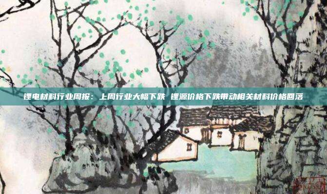 锂电材料行业周报:上周行业大幅下跌 锂源价格下跌带动相关材料价格回落