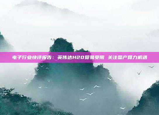 电子行业快评报告:英伟达H20贸易受限 关注国产算力机遇
