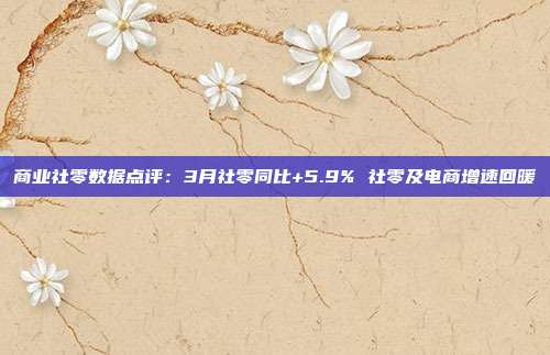 商业社零数据点评:3月社零同比+5.9% 社零及电商增速回暖