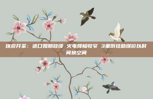 煤炭开采:进口如期放缓 火电降幅收窄 3重倒挂助煤价以时间换空间