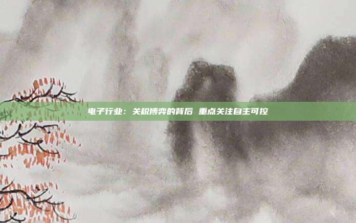 电子行业:关税博弈的背后 重点关注自主可控