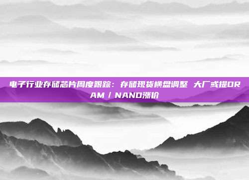 电子行业存储芯片周度跟踪:存储现货横盘调整 大厂或提DRAM/NAND涨价