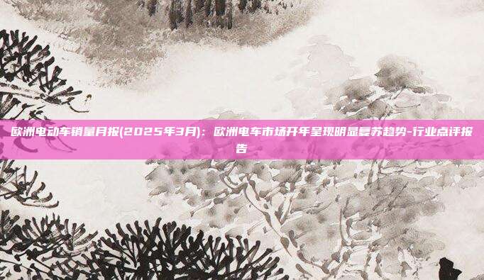 欧洲电动车销量月报(2025年3月):欧洲电车市场开年呈现明显复苏趋势-行业点评报告