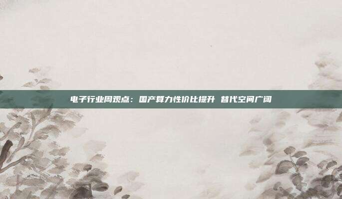 电子行业周观点:国产算力性价比提升 替代空间广阔