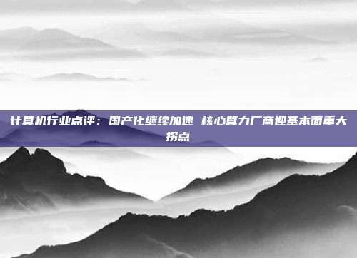 计算机行业点评:国产化继续加速 核心算力厂商迎基本面重大拐点