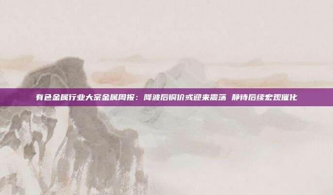 有色金属行业大宗金属周报:降波后铜价或迎来震荡 静待后续宏观催化
