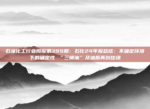 石油化工行业周报第399期:石化24年报总结:不确定环境下的确定性 “三桶油”及油服再创佳绩