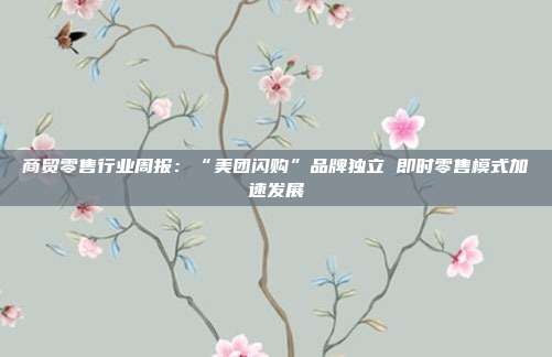 商贸零售行业周报:“美团闪购”品牌独立 即时零售模式加速发展