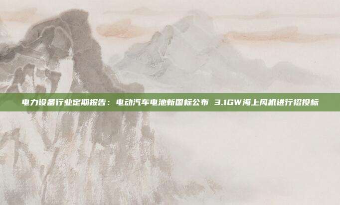 电力设备行业定期报告:电动汽车电池新国标公布 3.1GW海上风机进行招投标