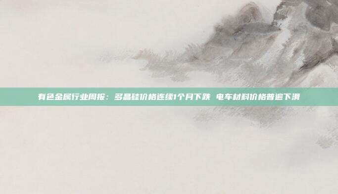 有色金属行业周报:多晶硅价格连续1个月下跌 电车材料价格普遍下滑