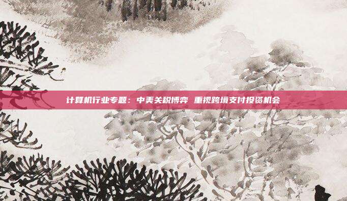 计算机行业专题：中美关税博弈 重视跨境支付投资机会