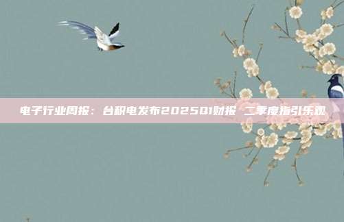 电子行业周报:台积电发布2025Q1财报 二季度指引乐观