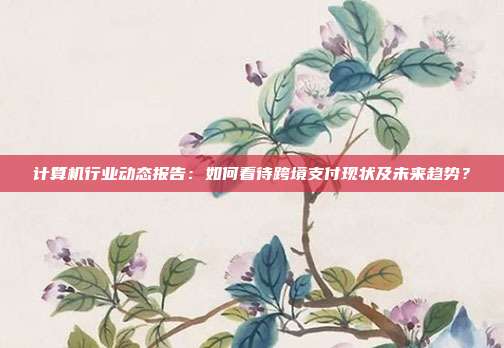 计算机行业动态报告：如何看待跨境支付现状及未来趋势？
