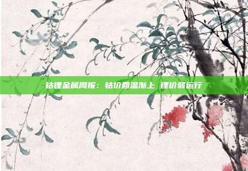 钴锂金属周报:钴价回温渐上 锂价弱运行