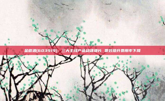 金徽酒(603919):三大主线产品稳健增长 费效提升费用率下降