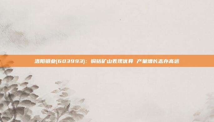 洛阳钼业(603993):铜钴矿山表现优异 产量增长志存高远
