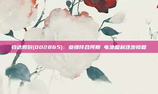 钧达股份(002865):业绩符合预期 电池盈利逐步修复