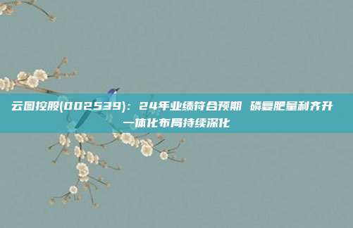 云图控股(002539):24年业绩符合预期 磷复肥量利齐升 一体化布局持续深化
