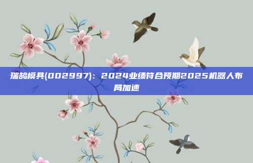瑞鹄模具(002997):2024业绩符合预期2025机器人布局加速