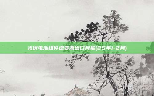 光伏电池组件逆变器出口月报(25年1-2月)