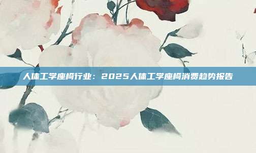 人体工学座椅行业:2025人体工学座椅消费趋势报告