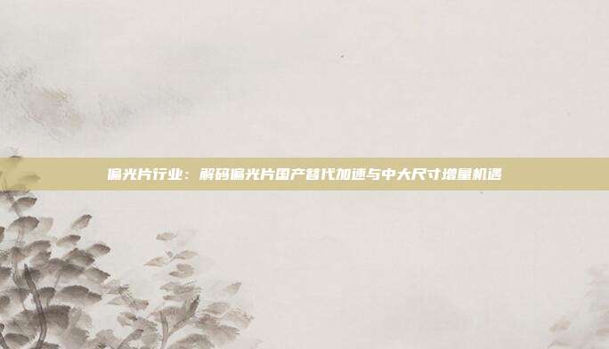 偏光片行业:解码偏光片国产替代加速与中大尺寸增量机遇