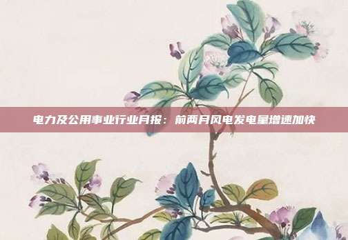 电力及公用事业行业月报:前两月风电发电量增速加快