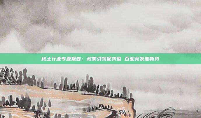 稀土行业专题报告:政策引领促转型 百业竞发催新势