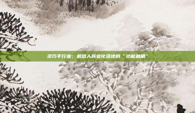 灵巧手行业:机器人商业化落地的“功能触角”