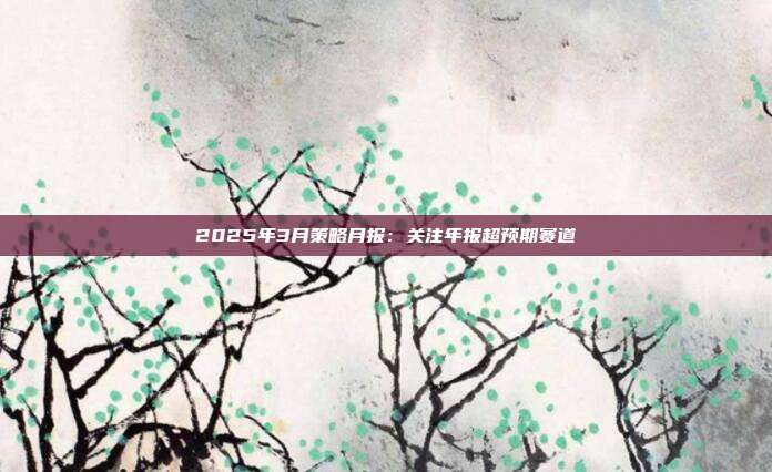 2025年3月策略月报:关注年报超预期赛道