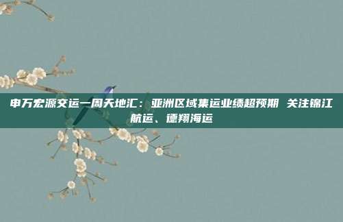 申万宏源交运一周天地汇:亚洲区域集运业绩超预期 关注锦江航运、德翔海运